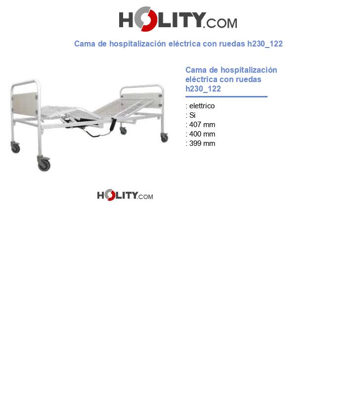 Cama de hospitalización eléctrica con ruedas h230_122