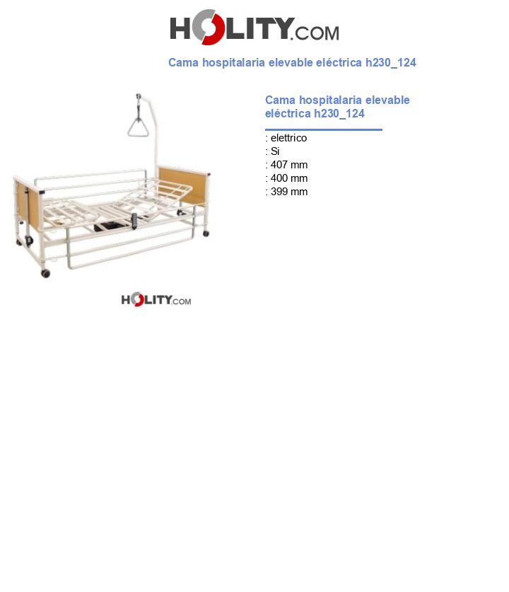 Cama hospitalaria elevable eléctrica h230_124