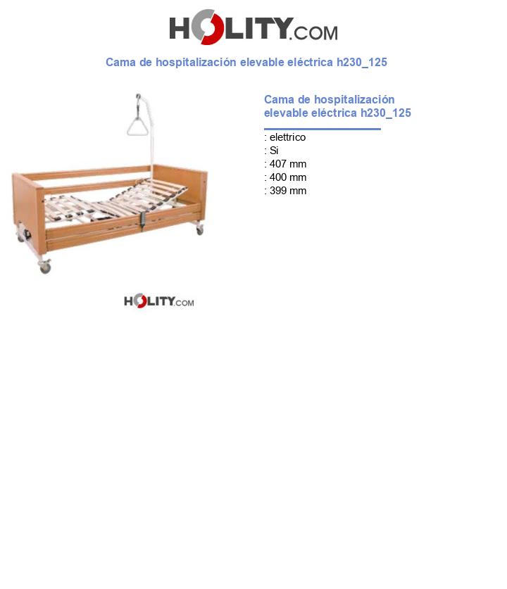 Cama de hospitalización elevable eléctrica h230_125