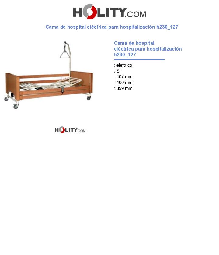 Cama de hospital eléctrica para hospitalización h230_127