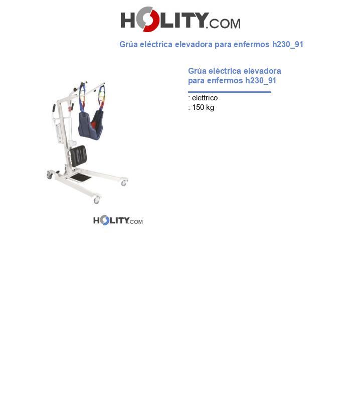 Grúa eléctrica elevadora para enfermos h230_91