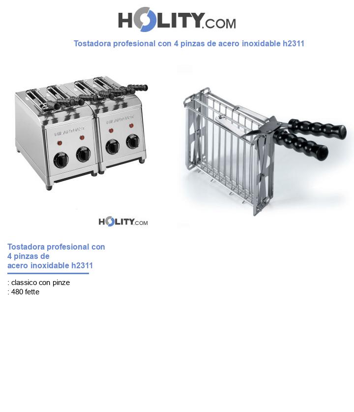 Tostadora profesional con 4 pinzas de acero inoxidable h2311