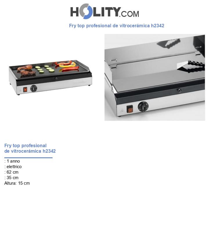 Fry top profesional de vitrocerámica h2342