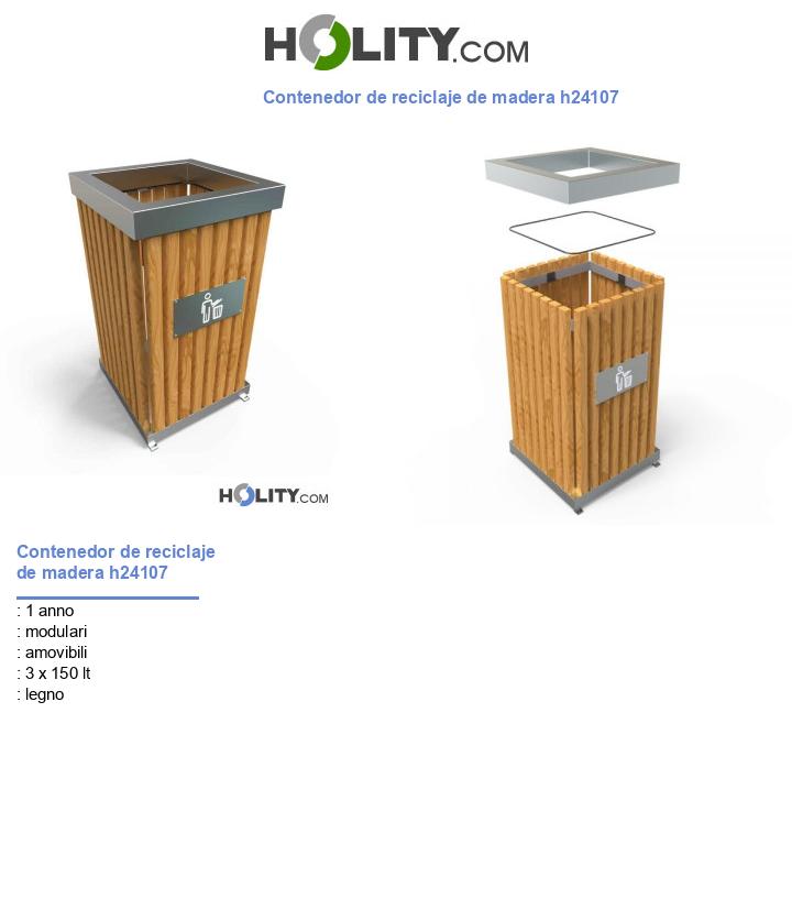 Contenedor de reciclaje de madera h24107