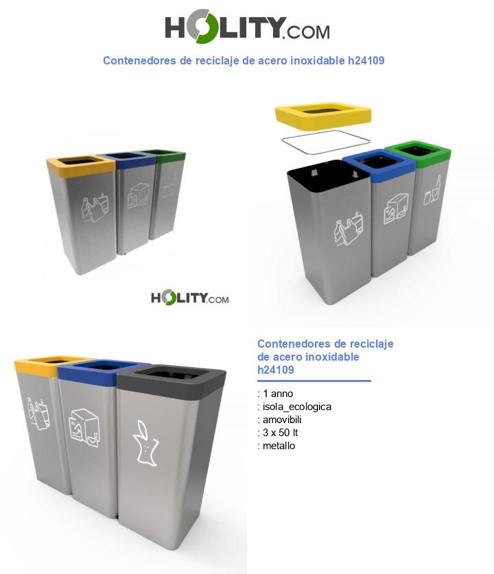 Contenedores de reciclaje de acero inoxidable h24109