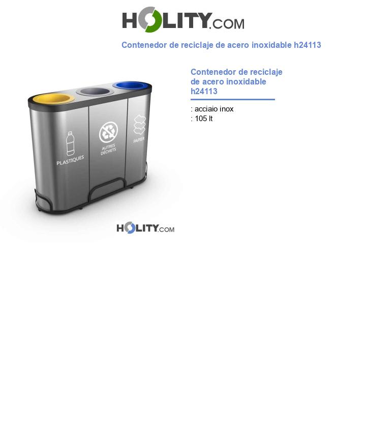 Contenedor de reciclaje de acero inoxidable h24113
