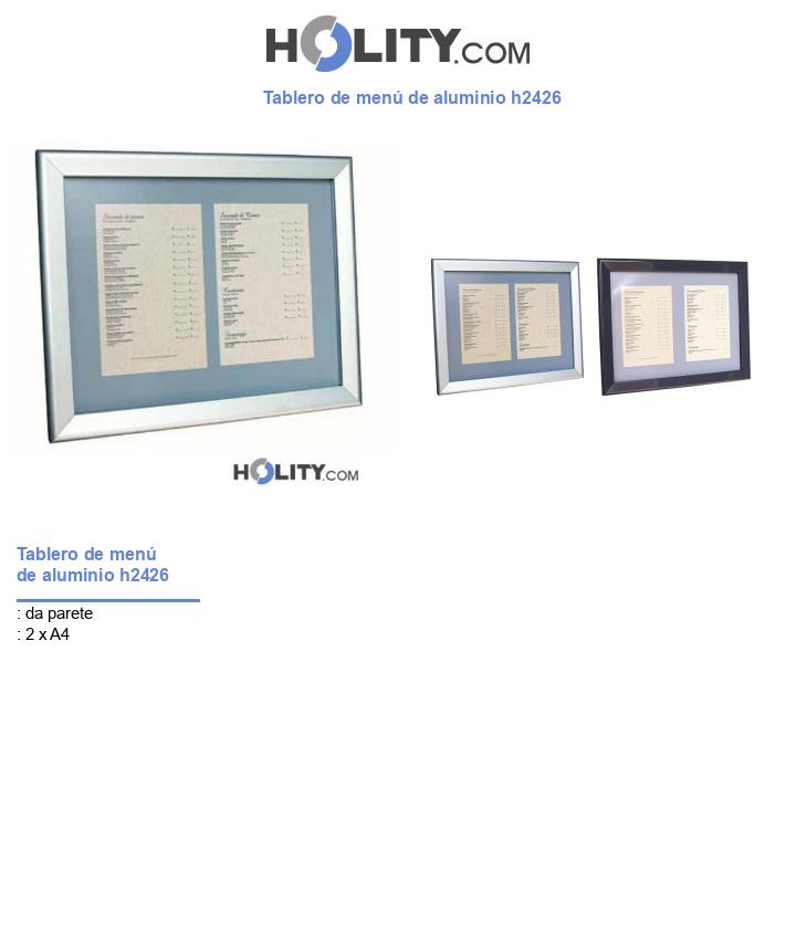 Tablero de menú de aluminio h2426