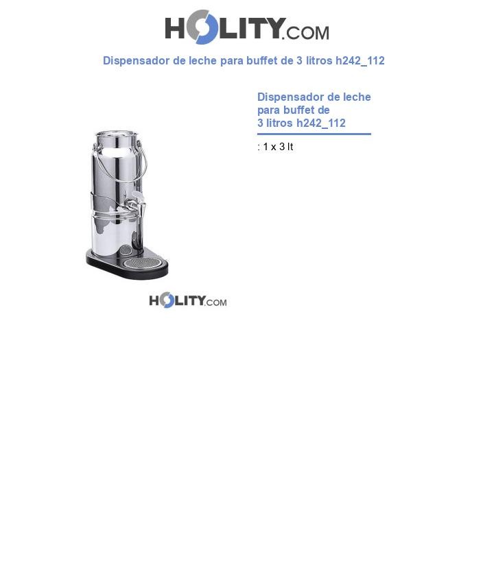 Dispensador de leche para buffet de 3 litros h242_112