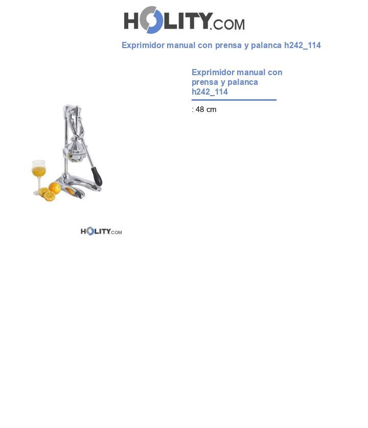 Exprimidor manual con prensa y palanca h242_114