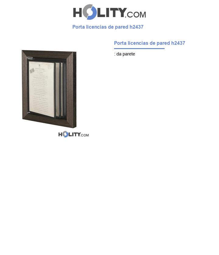 Porta licencias de pared h2437