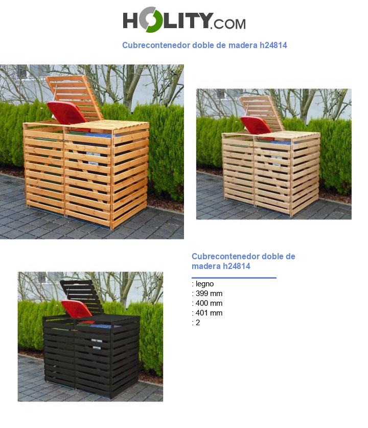 Cubrecontenedor doble de madera h24814