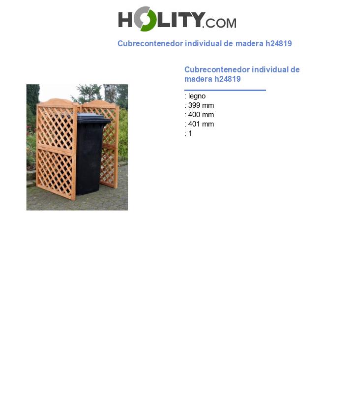 Cubrecontenedor individual de madera h24819