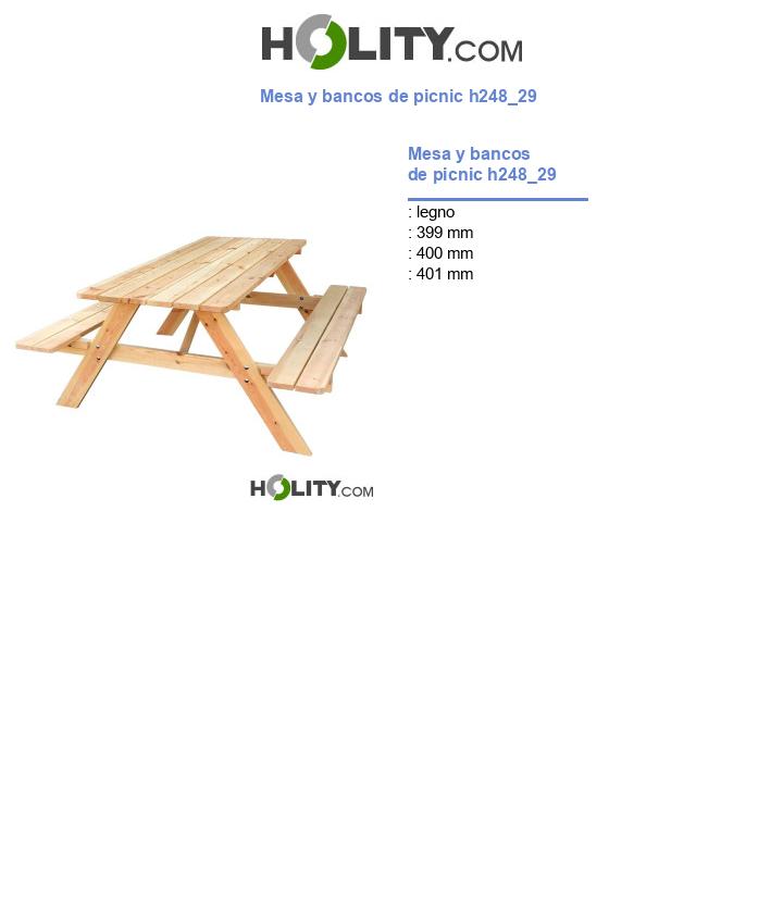 Mesa y bancos de picnic h248_29