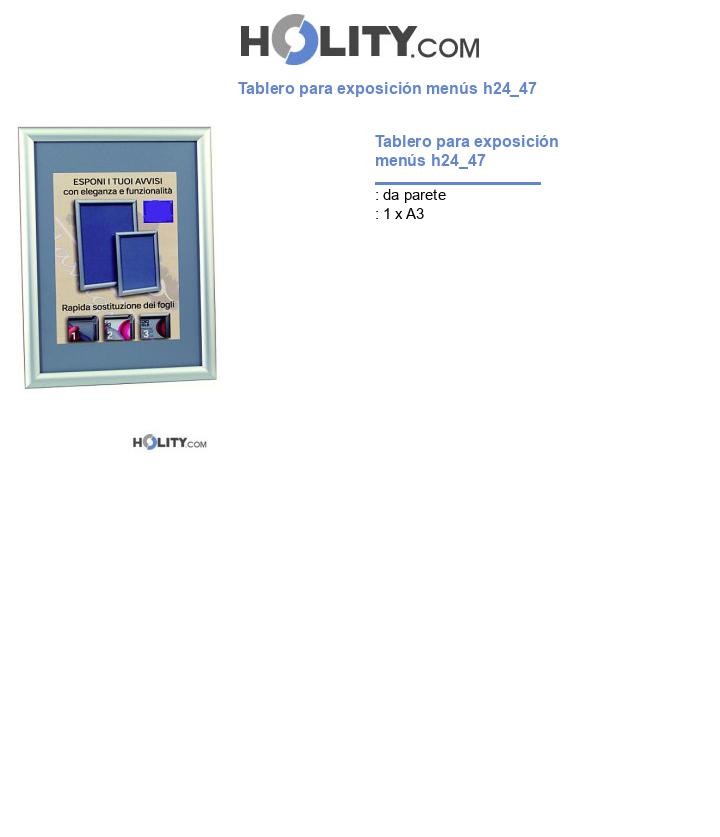 Tablero para exposición menús h24_47