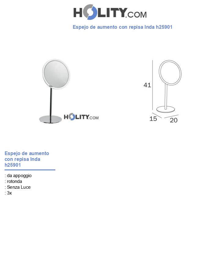 Espejo de aumento con repisa Inda h25901