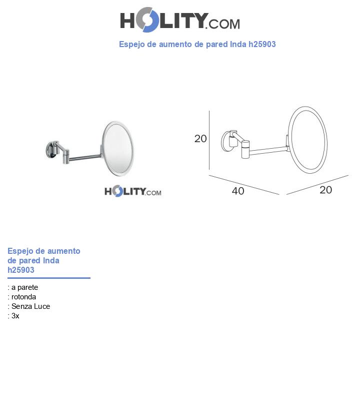 Espejo de aumento de pared Inda h25903