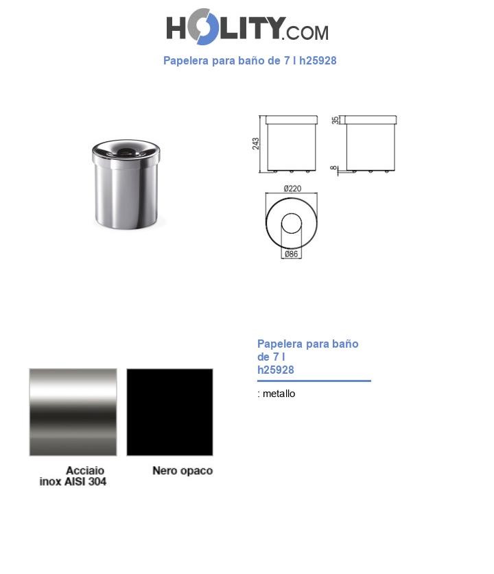 Papelera para baño de 7 l h25928