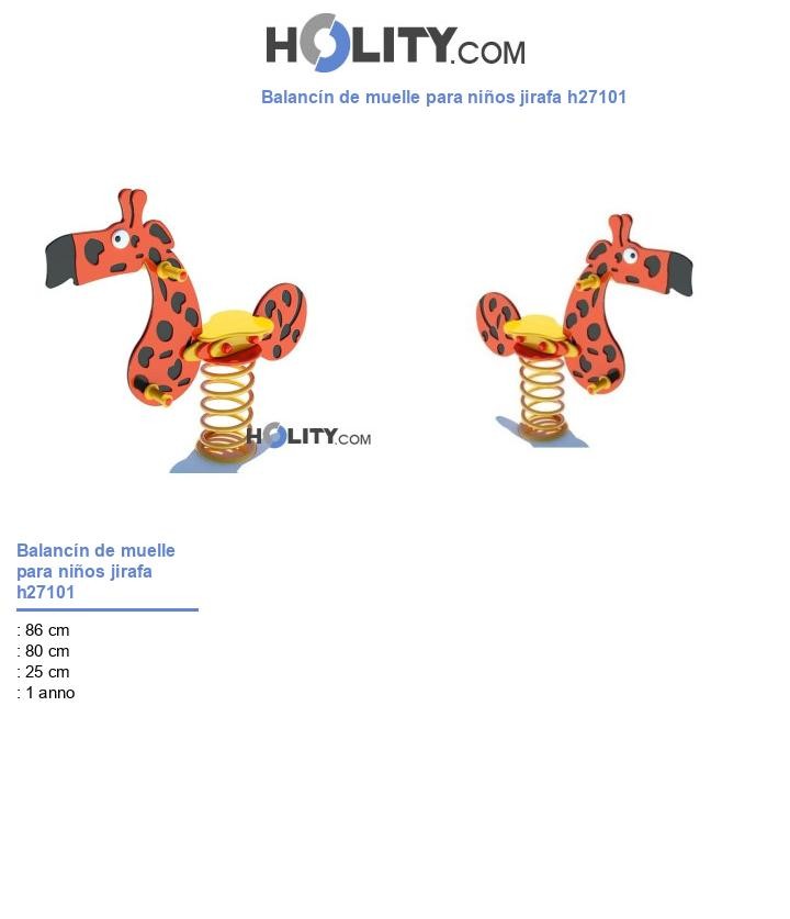 Balancín de muelle para niños jirafa h27101