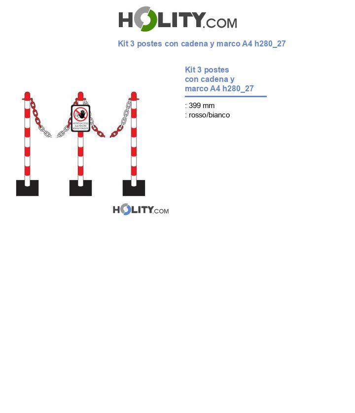 Kit 3 postes con cadena y marco A4 h280_27