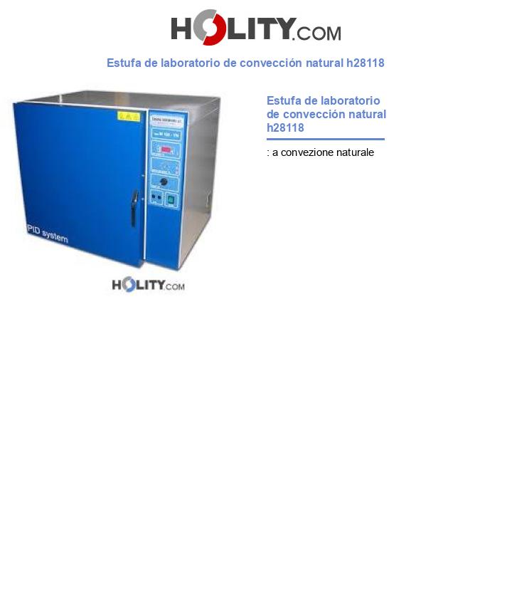 Estufa de laboratorio de convección natural h28118