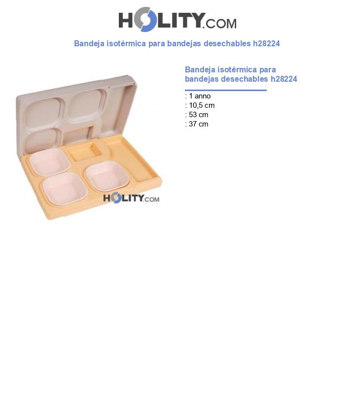 Bandeja isotérmica para bandejas desechables h28224