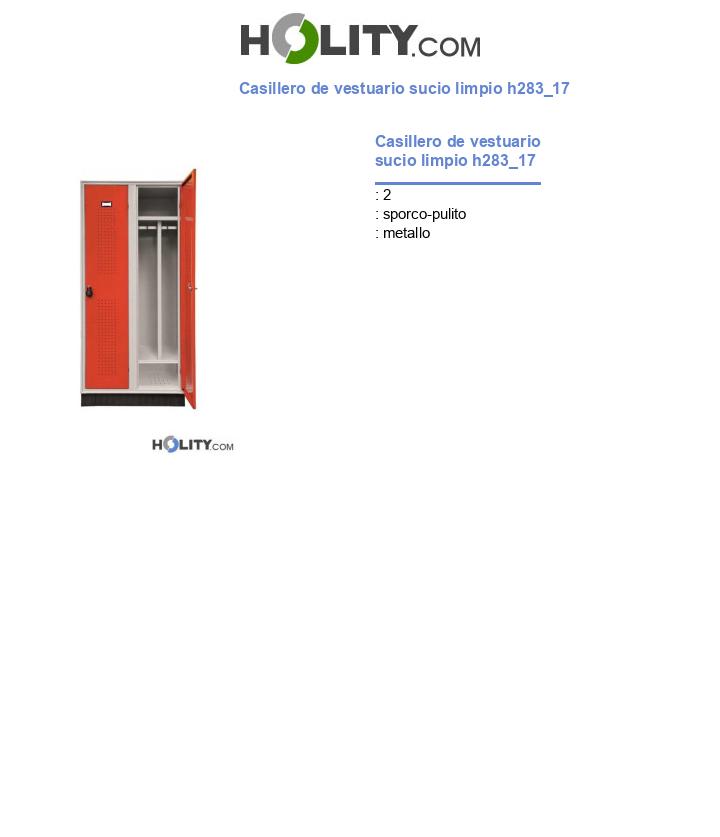 Casillero de vestuario sucio limpio h283_17