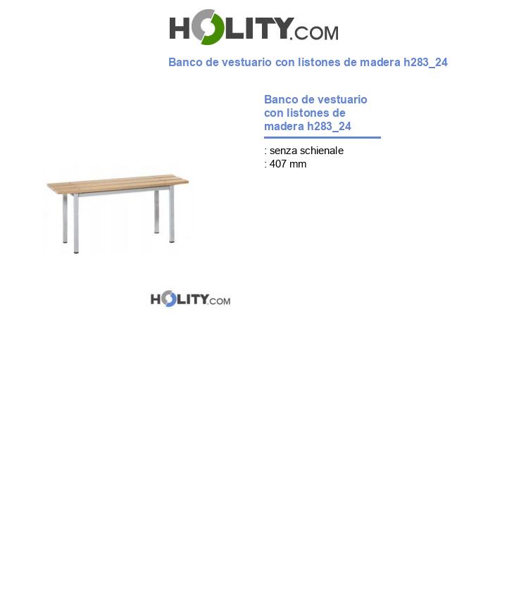 Banco de vestuario con listones de madera h283_24