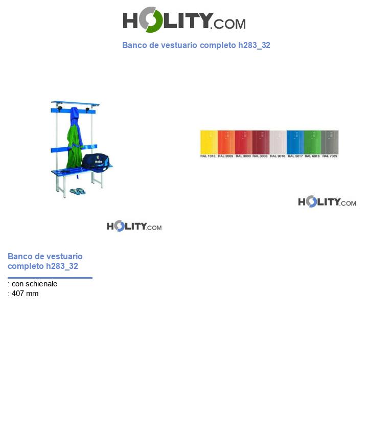 Banco de vestuario completo h283_32