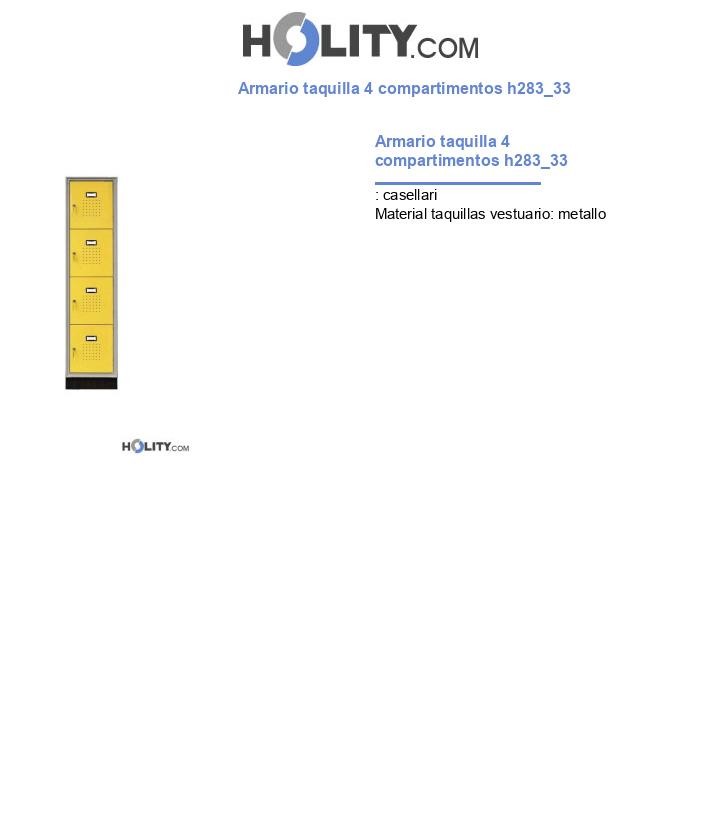 Armario taquilla 4 compartimentos h283_33