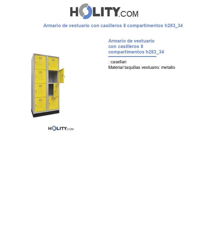 Armario de vestuario con casilleros 8 compartimentos h283_34