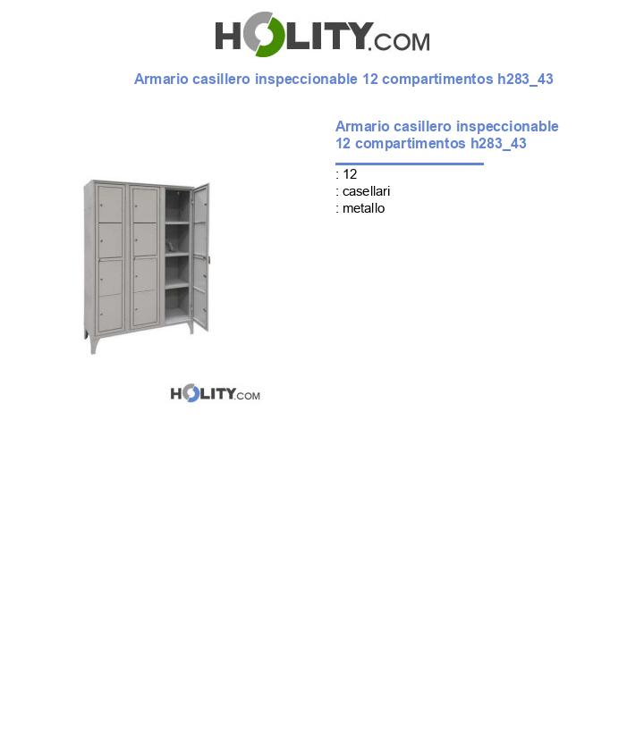 Armario casillero inspeccionable 12 compartimentos h283_43