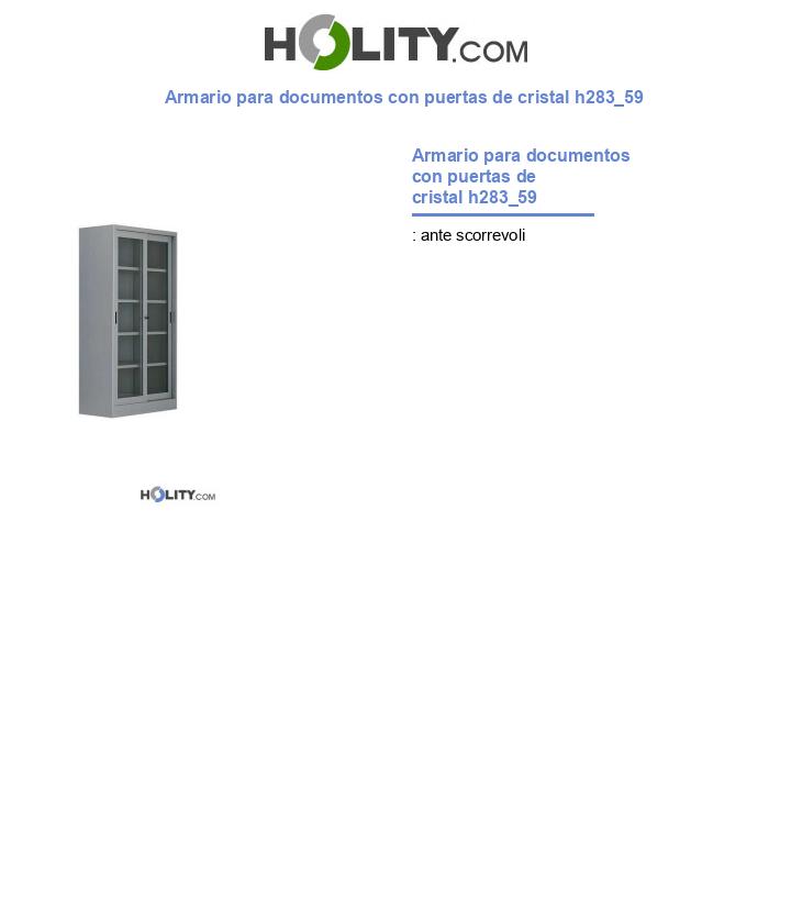 Armario para documentos con puertas de cristal h283_59
