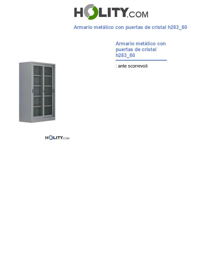 Armario metálico con puertas de cristal h283_60