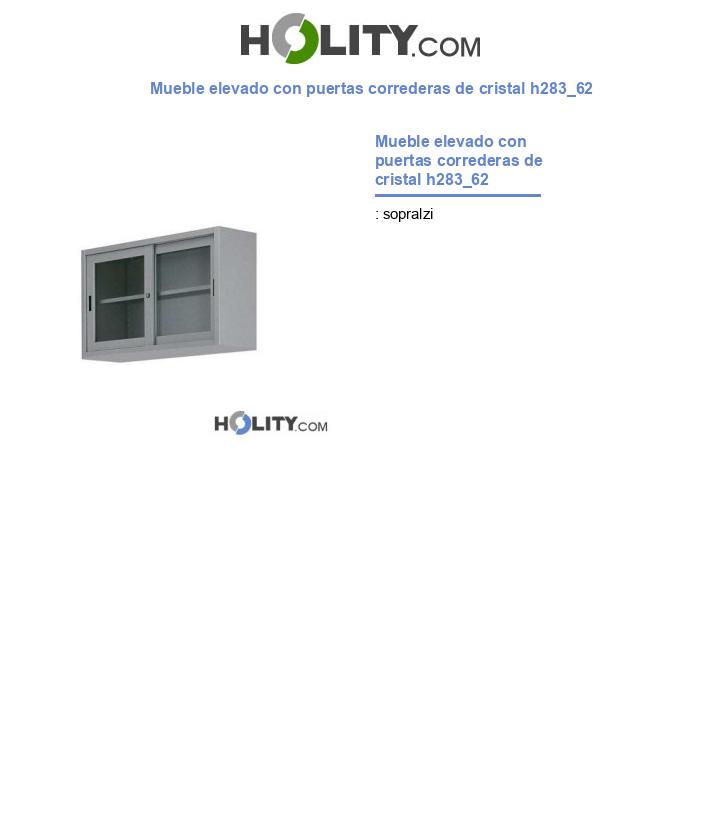 Mueble elevado con puertas correderas de cristal h283_62