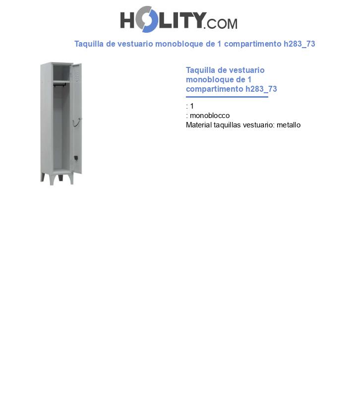 Taquilla de vestuario monobloque de 1 compartimento h283_73