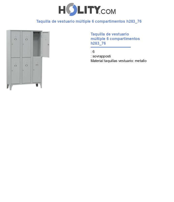 Taquilla de vestuario múltiple 6 compartimentos h283_76