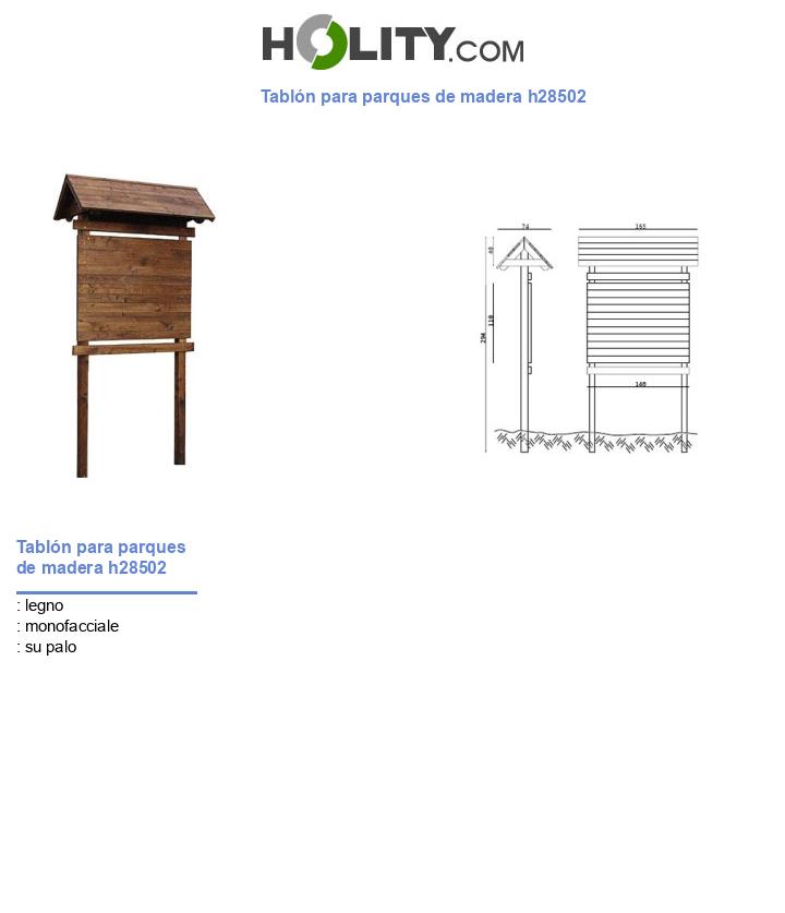 Tablón para parques de madera h28502