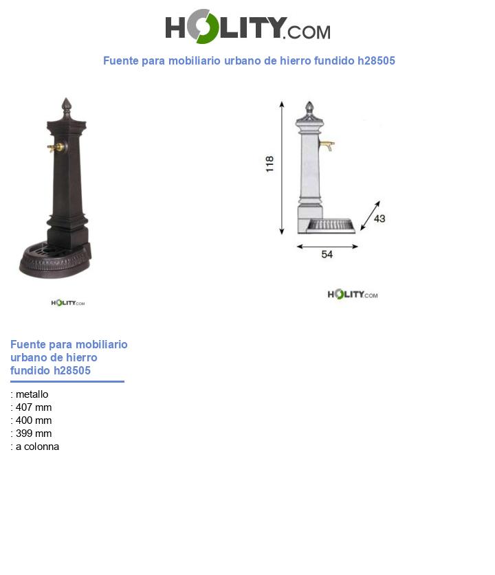 Fuente para mobiliario urbano de hierro fundido h28505