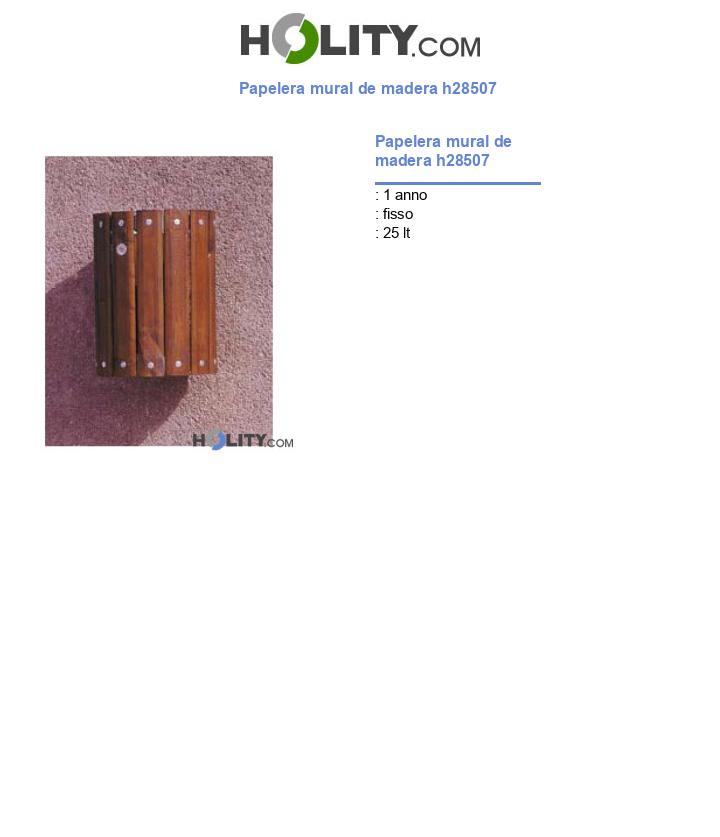 Papelera mural de madera h28507