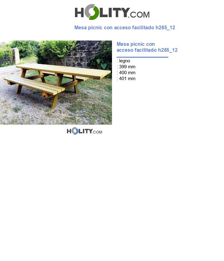 Mesa picnic con acceso facilitado h285_12