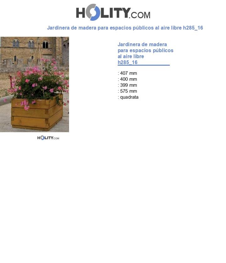Jardinera de madera para espacios públicos al aire libre h285_16