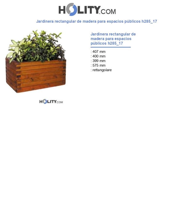 Jardinera rectangular de madera para espacios públicos h285_17