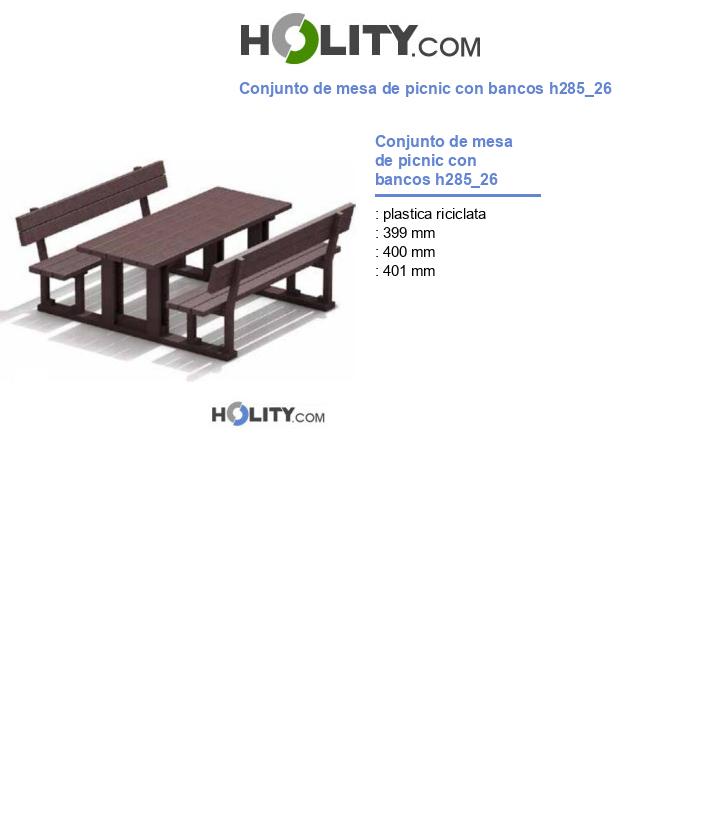 Conjunto de mesa de picnic con bancos h285_26