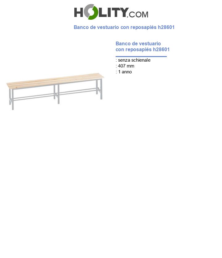 Banco de vestuario con reposapiés h28601