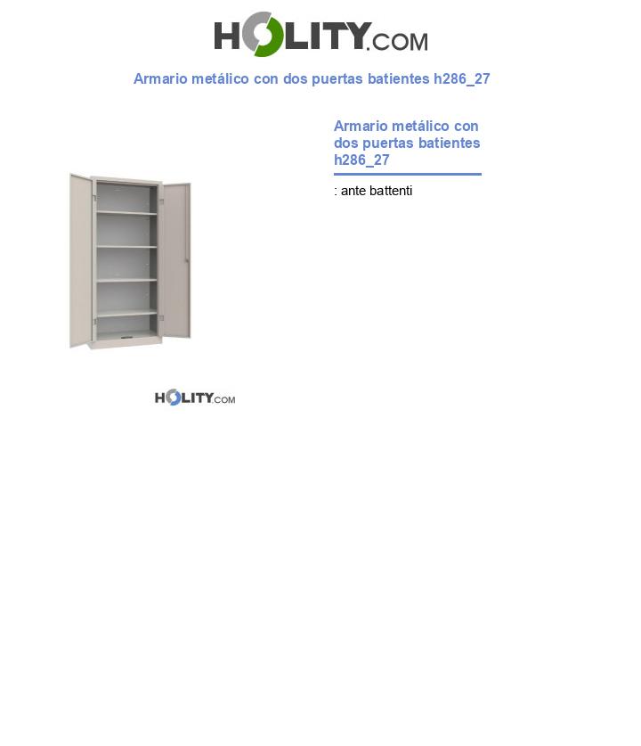 Armario metálico con dos puertas batientes h286_27
