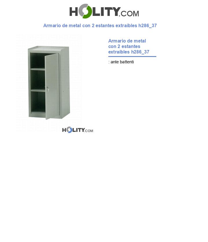 Armario de metal con 2 estantes extraÃbles h286_37
