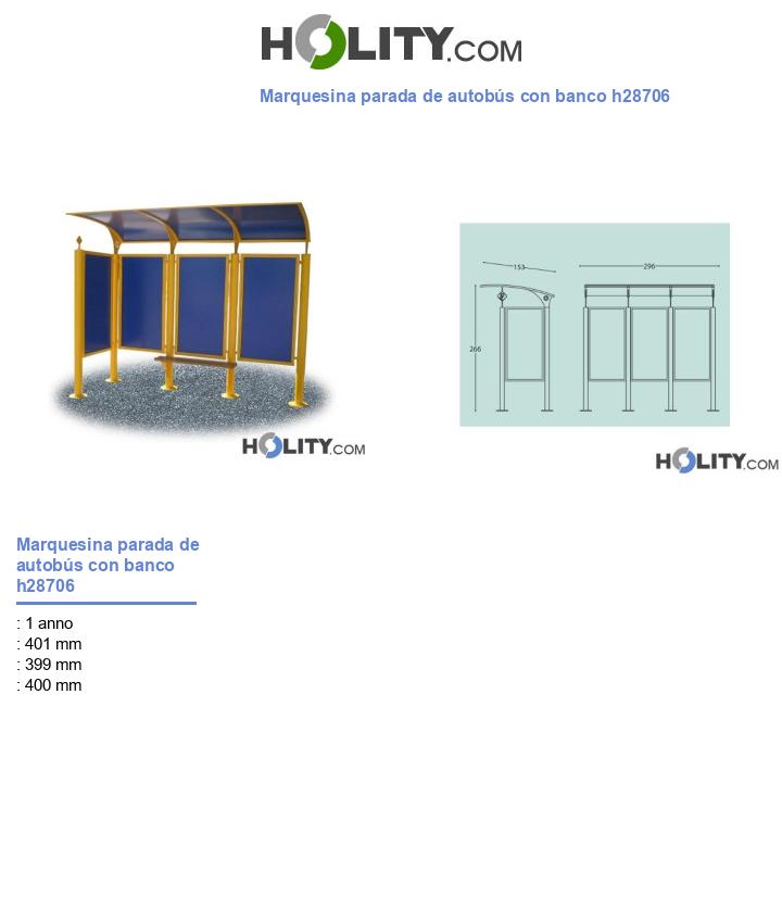 Marquesina parada de autobús con banco h28706