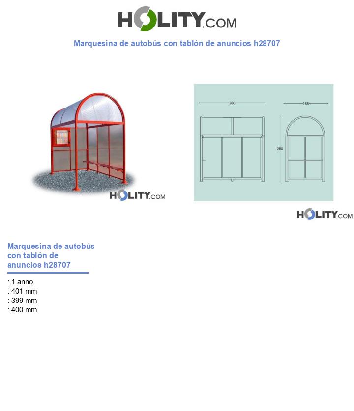 Marquesina de autobús con tablón de anuncios h28707