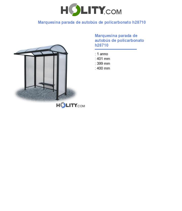 Marquesina parada de autobús de policarbonato h28710