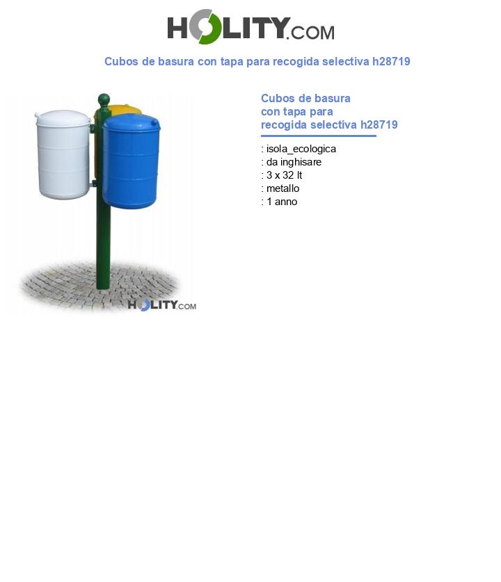 Cubos de basura con tapa para recogida selectiva h28719